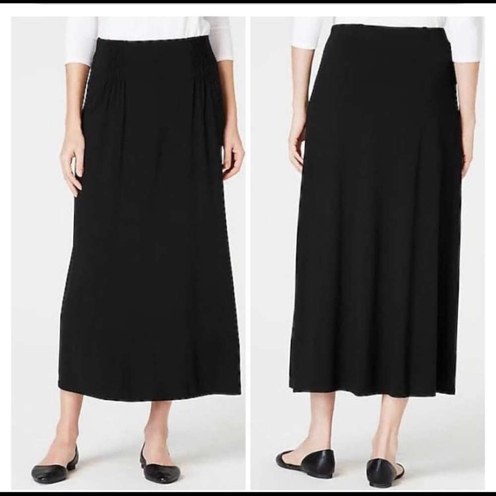 NWT J.Jill Black Rayon Maxi Skirt